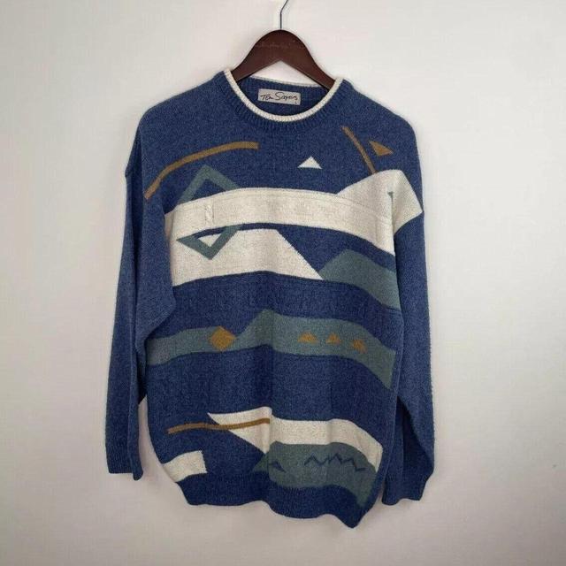 Vintage Men's Jumper - Blue - L on Productcaster.