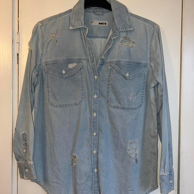 Topshop Women's Shirt - Blue - 10 on Productcaster.