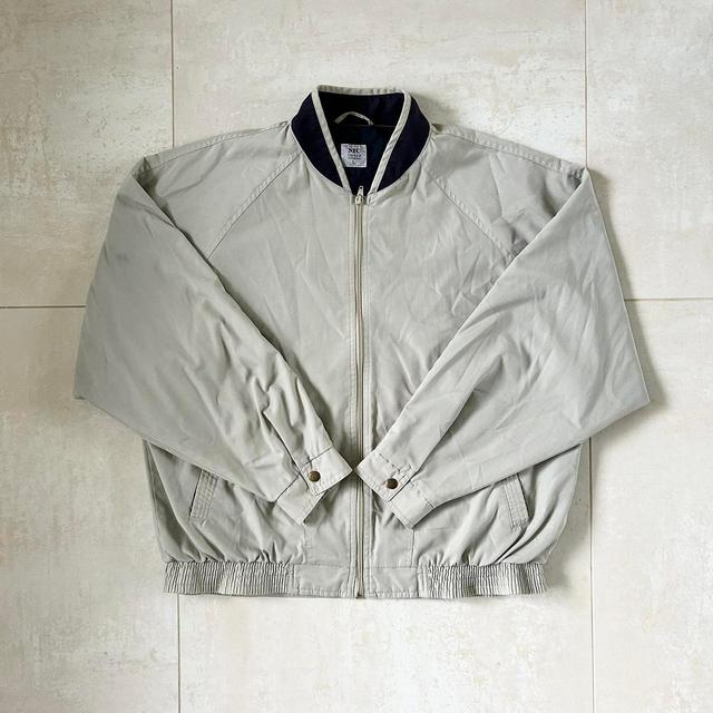 Men's Windbreaker Jacket - Grey/Cream - L on Productcaster.