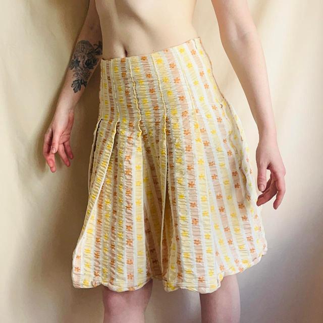 Vintage Women's Midi Skirt - Multi/Yellow - UK 8 on Productcaster.