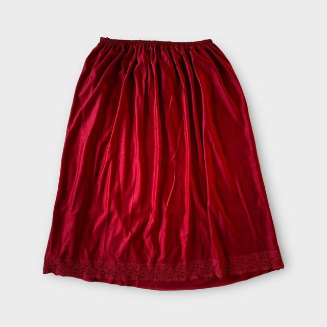 Vintage Women's Midi Skirt - Red - S on Productcaster.