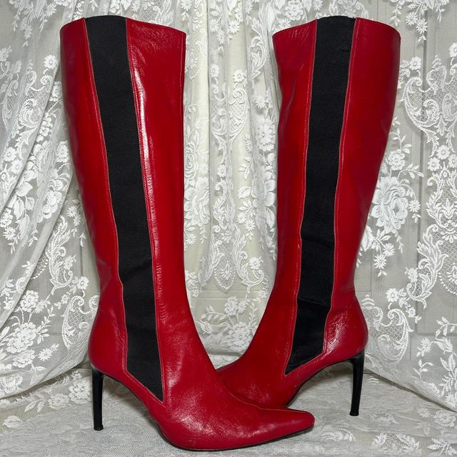 Faith Women's Knee high Boots - Red - UK 6 on Productcaster.