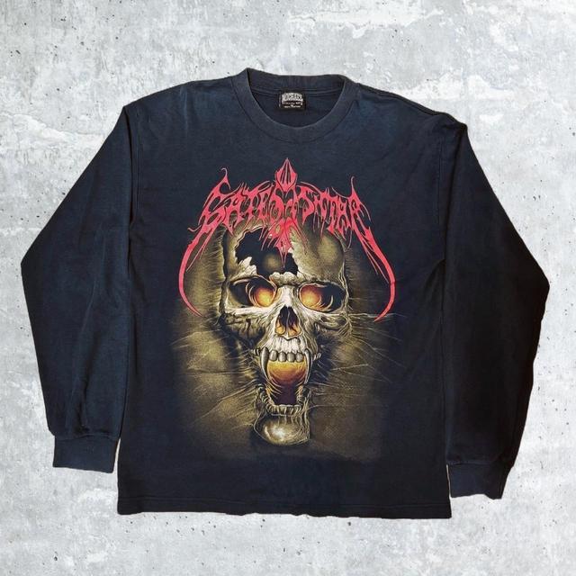 Vintage Men's Sweatshirt - Black/Navy - M on Productcaster.