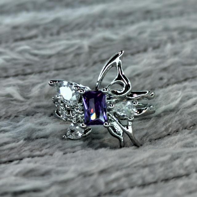 Vintage Women's Ring - Silver/Purple on Productcaster.