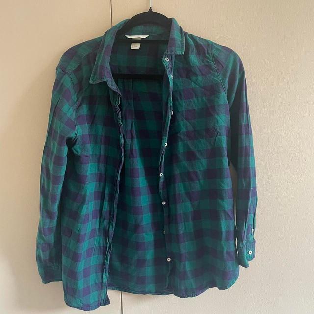 H&M Women's Shirt - Blue/Green - M on Productcaster.