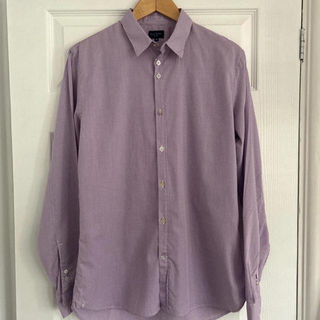 Paul Smith Men's Shirt - Purple/White - M on Productcaster.