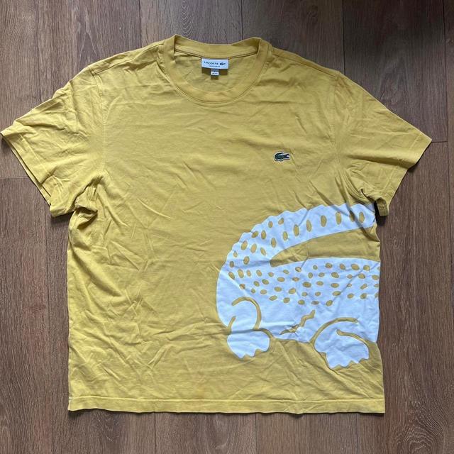 Lacoste Men's T-shirt - Yellow - L on Productcaster.