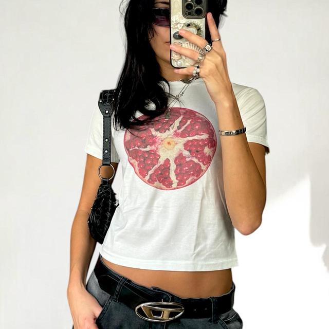 Women's T-shirt - White/Pink - L on Productcaster.