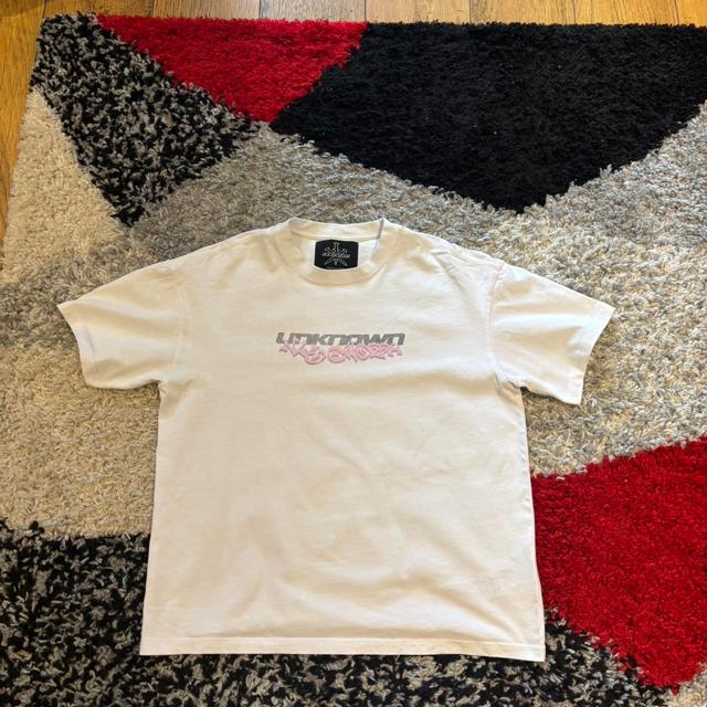 Unknown London Men's T-shirt - White/Pink - S on Productcaster.