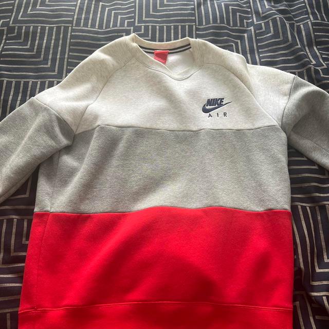 Nike Men's Sweatshirt - Red/Grey - M on Productcaster.