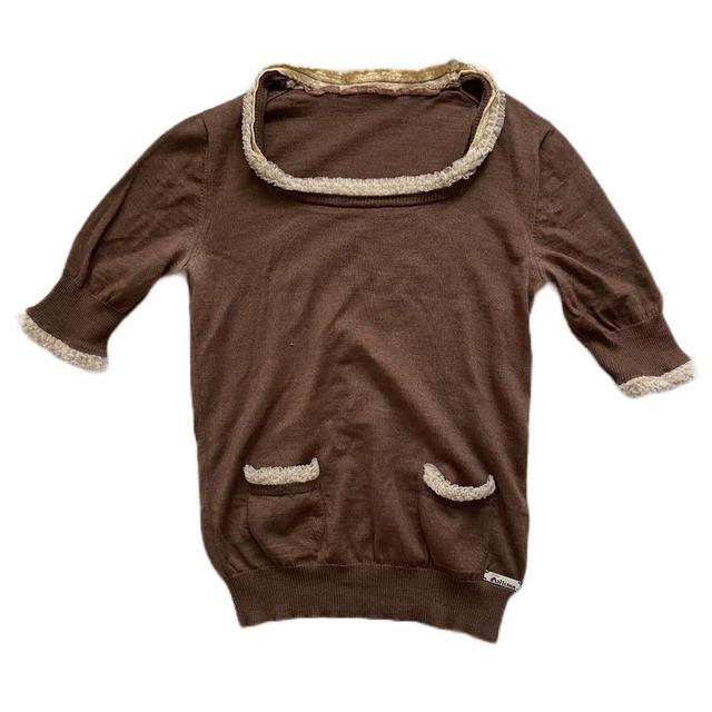 John Galliano Women's Top - Cream/Brown - S on Productcaster.