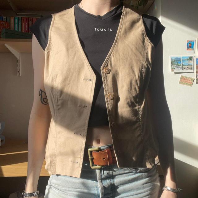 Vintage Women's Vest - Tan/Brown - 12 on Productcaster.