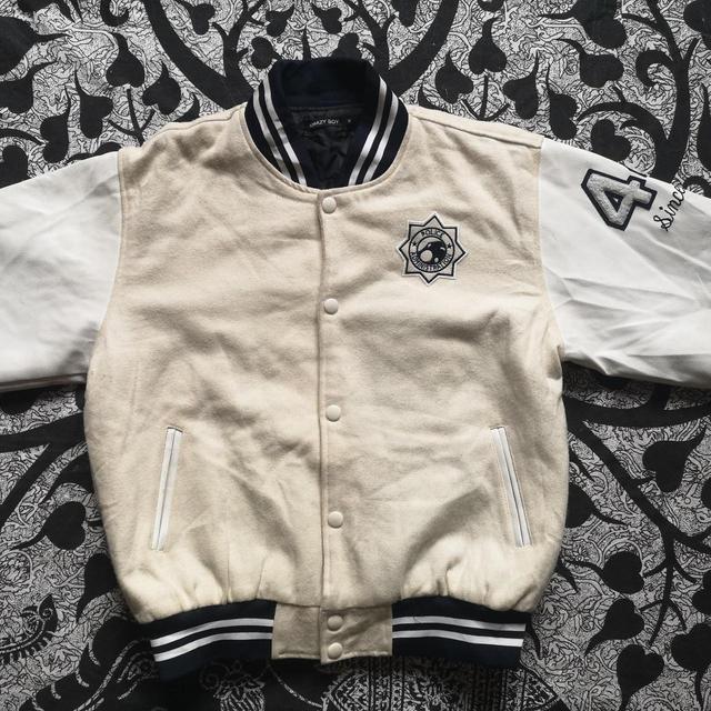 Vintage Men's Varsity Jacket - White - L on Productcaster.