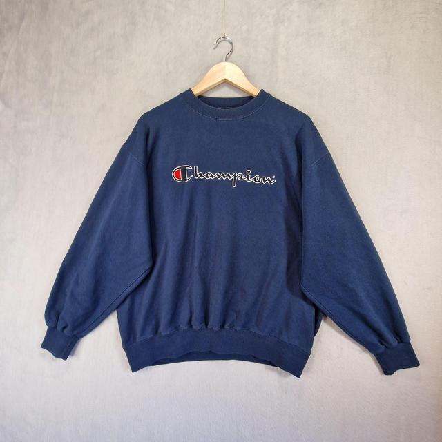 Champion Men's Sweatshirt - Blue - L on Productcaster.