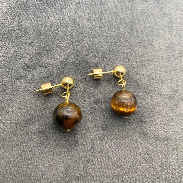 Arket Women's Earrings - Brown/Gold on Productcaster.