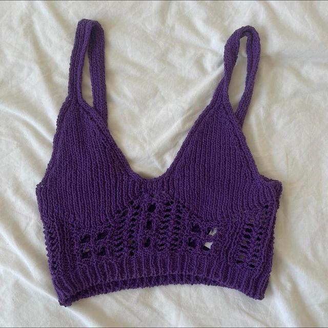 Zara Women's Crop top - Purple - XS on Productcaster.