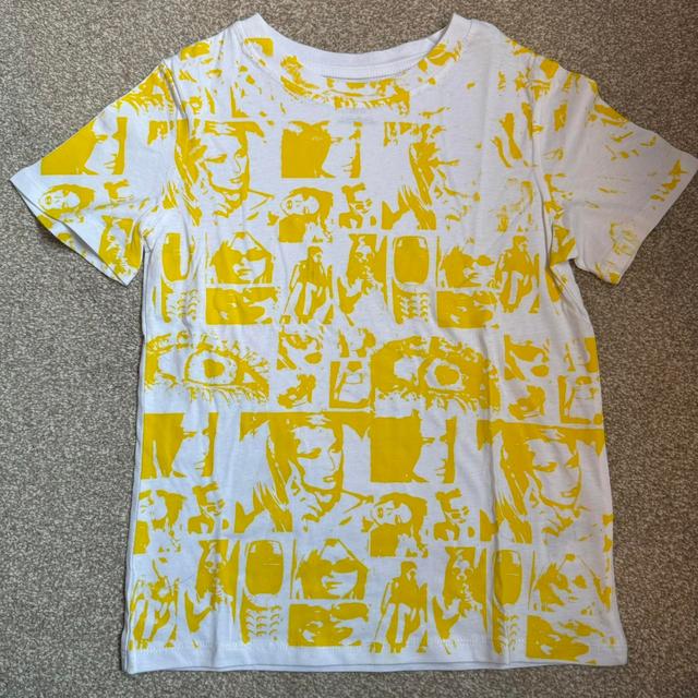 H&M Women's T-shirt - White/Yellow - XS on Productcaster.