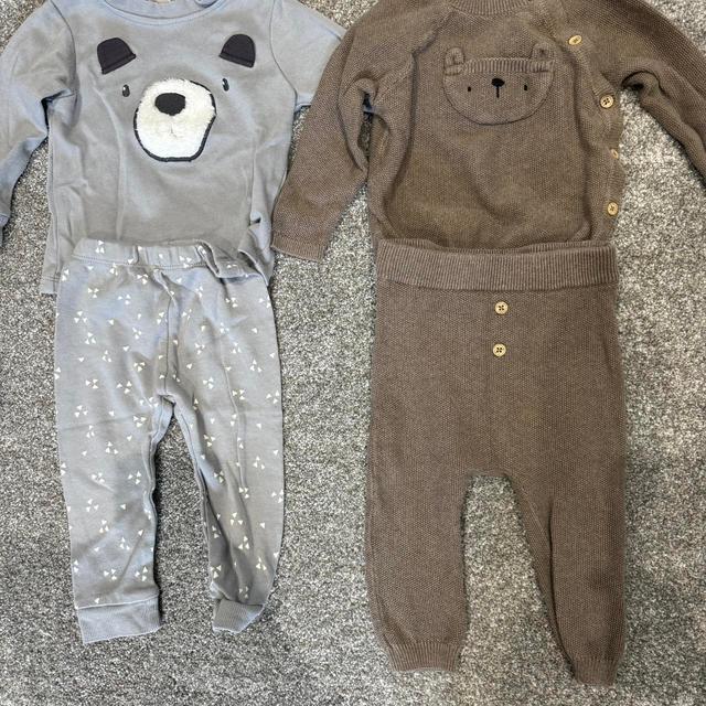 John Lewis Kids' Top - Grey/Brown - 6-9 months on Productcaster.