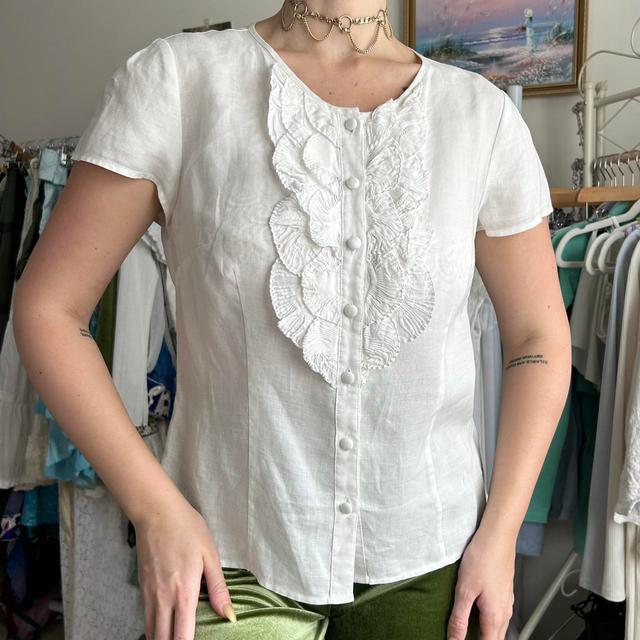 Vintage Women's Blouse - White - 10 on Productcaster.