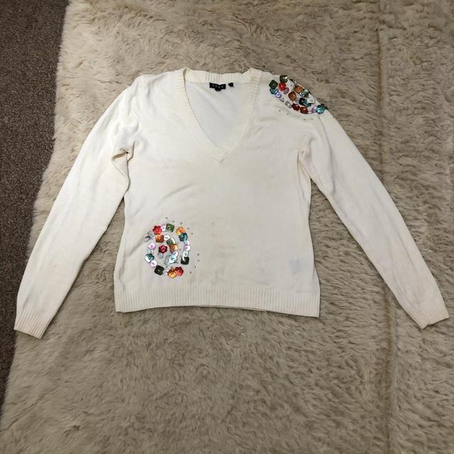 Vintage Women's Jumper - White - M on Productcaster.