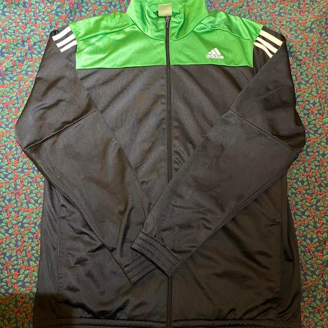 Adidas Men's Hoodie - Black/Green - L on Productcaster.