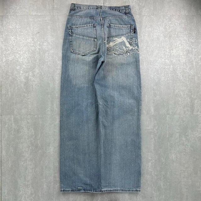 Vintage Men's Straight leg Cargo Jeans - Blue/Navy - 29" on Productcaster.