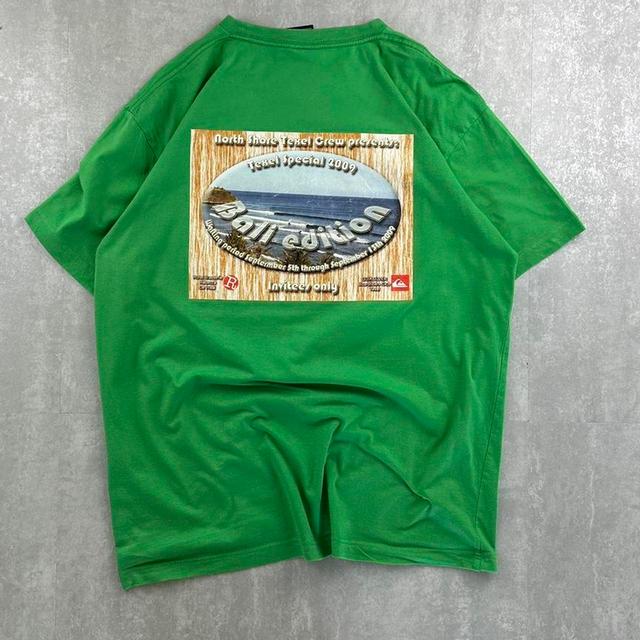 Quiksilver Men's T-shirt - Green/White - XL on Productcaster.