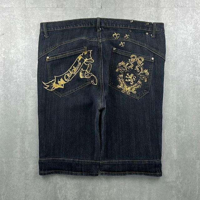 Vintage Men's Shorts - Black/Gold - 38" on Productcaster.