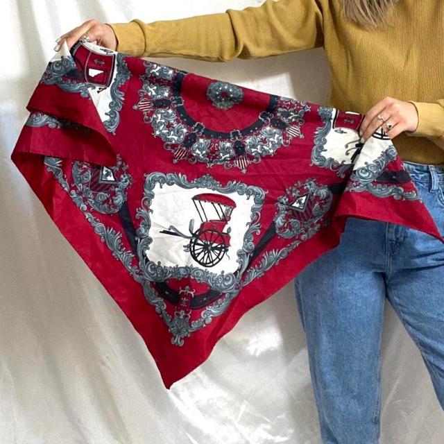 Vintage Women's Scarf - Burgundy on Productcaster.