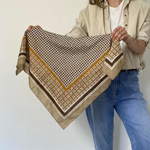 Vintage Women's Scarf - Tan/Brown on Productcaster.