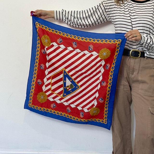 Vintage Women's Scarf - Red/Blue on Productcaster.