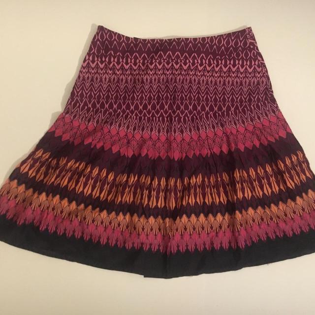 H&M Women's Midi Skirt - Purple/Orange - UK 10 on Productcaster.