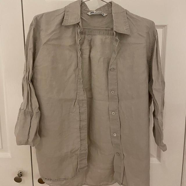 Zara Women's Shirt - Tan/Cream - XS on Productcaster.