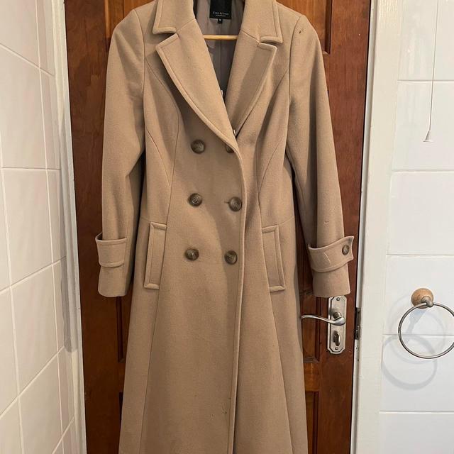 Debenhams Women's Overcoat - Cream/Brown - UK 12 on Productcaster.