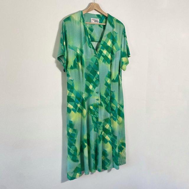 Vintage Women's Pleated Dress - Green - XXL on Productcaster.