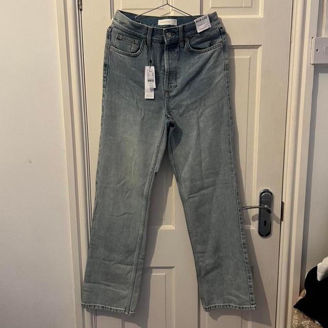 Topshop Women's High waisted Bleached Jeans - Blue - UK 10 on Productcaster.