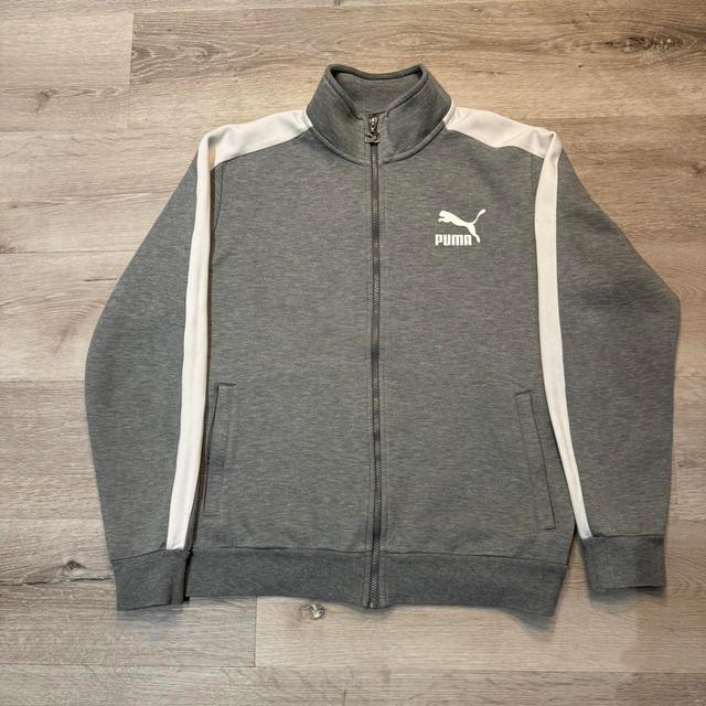 Puma Men's Jumper - Grey/White - L on Productcaster.