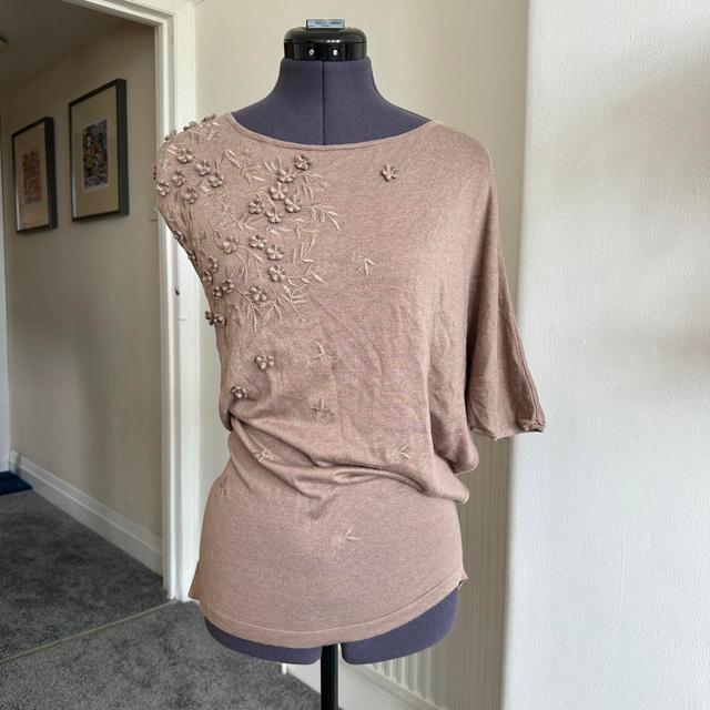 Vintage Women's Blouse - Tan/Brown - S on Productcaster.