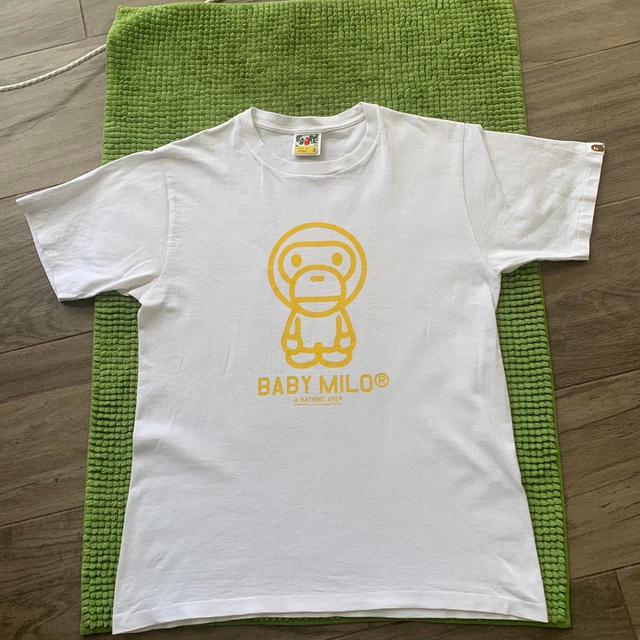 BAPE Men's T-shirt - White/Yellow - M on Productcaster.