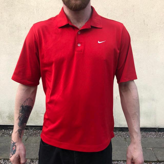 Nike Men's Polo shirt - Red/White - M on Productcaster.