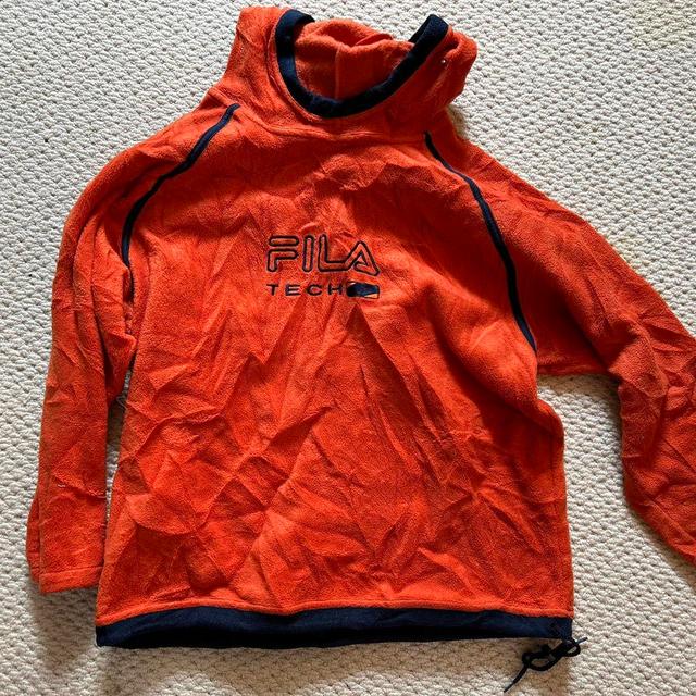 Fila Men's Hoodie - Orange - L on Productcaster.