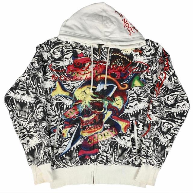 Ed Hardy Men's Hoodie - White - S on Productcaster.