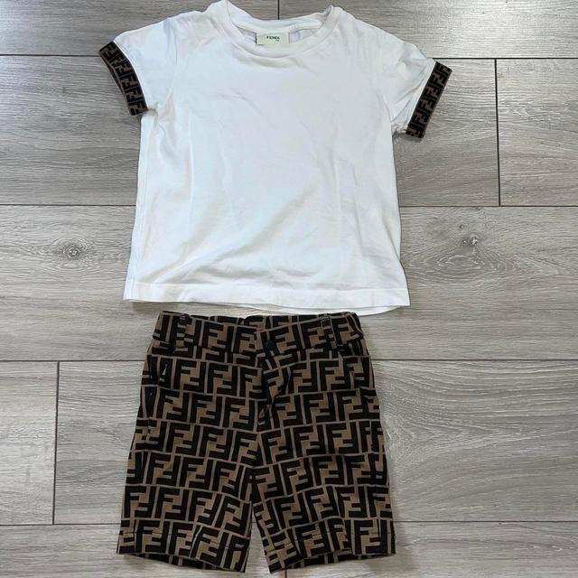 Fendi Kids T-shirt - White/Brown on Productcaster.