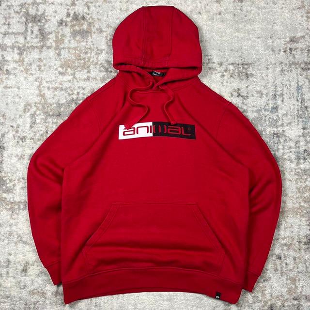 Animal Men's Hoodie - Red - XL on Productcaster.