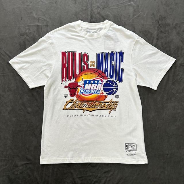 Mitchell & Ness Men's T-shirt - White/Blue - M on Productcaster.