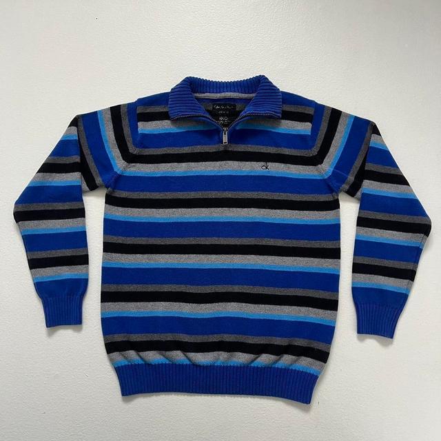 Calvin Klein Men's Jumper - Blue/Black - S on Productcaster.