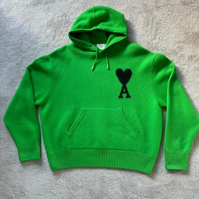 AMI Paris Men's Hoodie - Green - L on Productcaster.