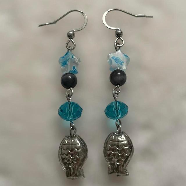 Handmade Women's Earrings - Black on Productcaster.