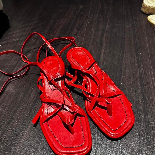 Proenza Schouler Women's Sandals - Red/Black - US 4.5 on Productcaster.