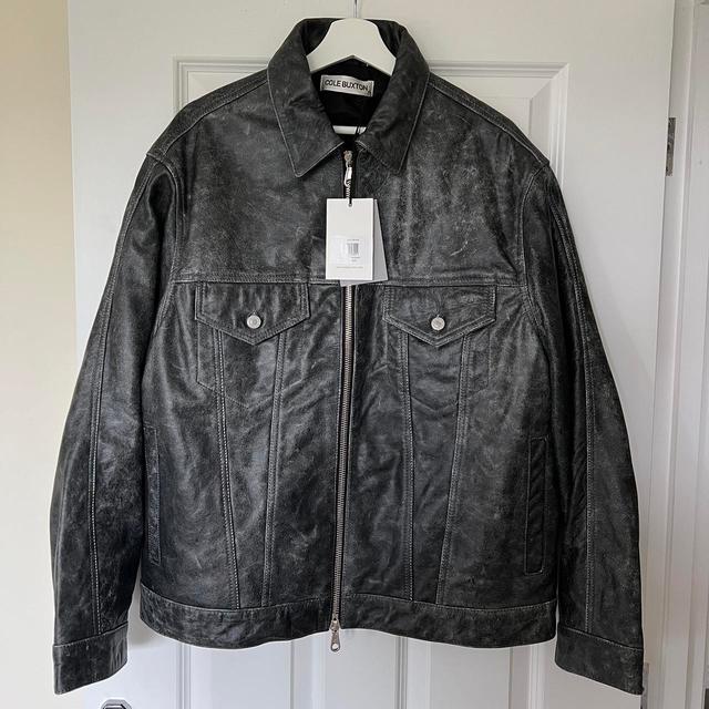 Cole Buxton Men's Leather Jacket - Black - M on Productcaster.